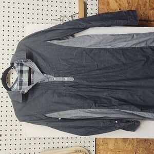 Kuhl women's dress Size large shirt style block color Kiley chambray dress